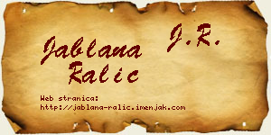 Jablana Ralić vizit kartica